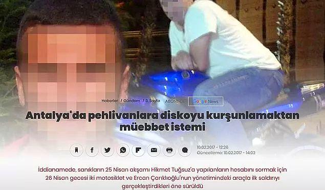 Ayrıca Tuğsuzun'da aralarında bulunduğu 8 sanık hakkında, 2016 yılında Antalya'da bir gece klübüne silahlı saldırı düzenlemekten dava açıldığı öğrenilmişti.