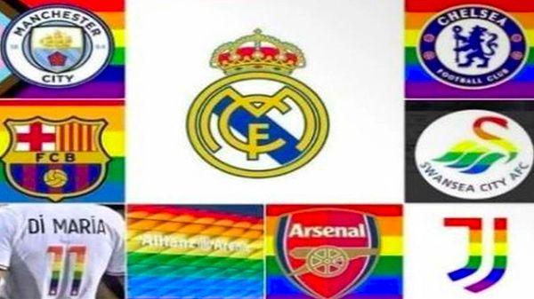 Haziran ayı boyunca "Onur Haftası" nedeniyle birçok Avrupalı futbol klübü LGBT'yi temsil eden renkleri bayraklarında, logolarında ve formalarında kullanarak destek verdi.
