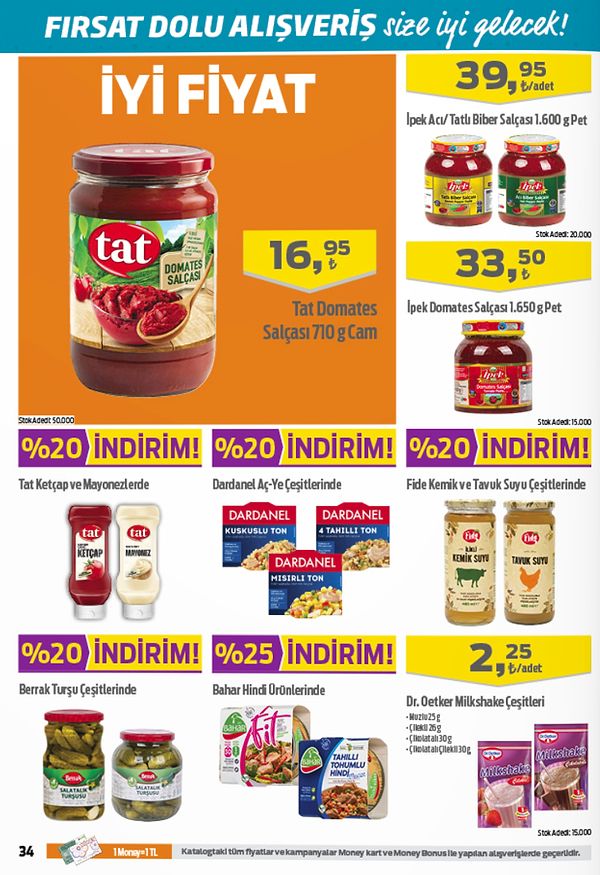 Tat Domates Salçası 710 g 16,95 TL.