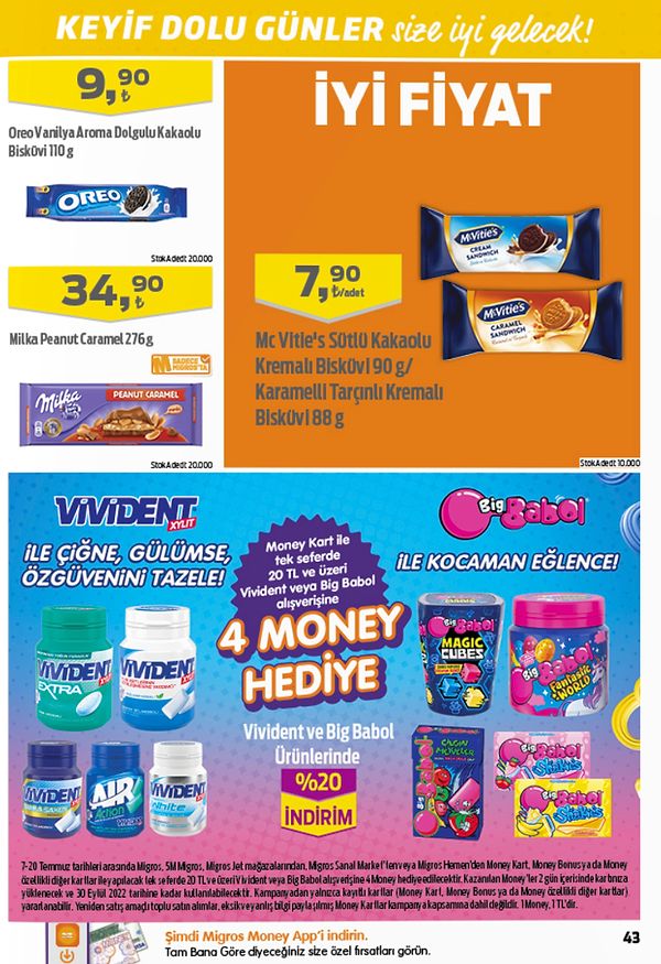 Oreo Vanilya Aroma Dolgulu Kakaolu Bisküvi 110 g 9,90 TL.