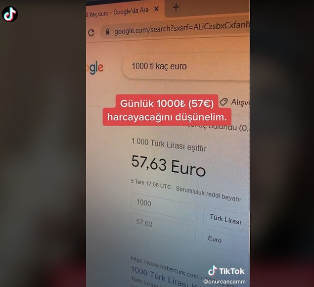 Yesin, içsin, gezsin vatandaşımız günde bin lira harcasın (yaklaşık 58 euro) tabi 7 gün kalacağı için 7 ile çarpıyoruz Yesin, içsin, gezsin vatandaşımız günde bin lira harcasın (yaklaşık 58 euro) tabi 7 gün kalacağı için 7 ile çarpıyoruz