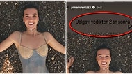 Pınar Deniz'in Sahilden "Dalgayı Yedikten Sonra" Notuyla Paylaştığı Mayolu Pozu Fesatlara Malzeme Oldu