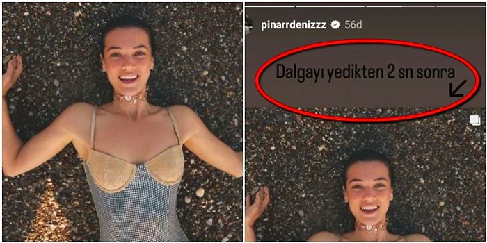 Pınar Deniz'in Sahilden "Dalgayı Yedikten Sonra" Notuyla Paylaştığı Mayolu Pozu Fesatlara Malzeme Oldu