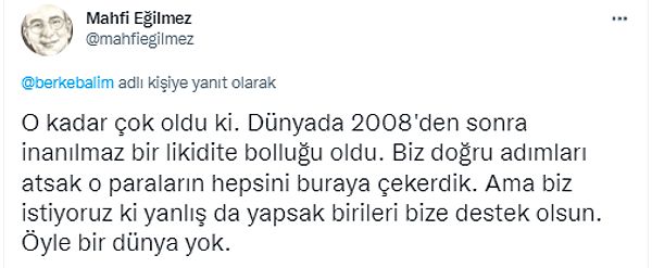 Eğilmez'in lehimize olan kısımlara ise verdiği cevap dikkat çekiyor.