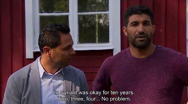 “İsveç’te bu bir sorun teşkil etmiyor mu?” sorusu yöneltilen Suriyeli adam ise Suriye’deyken bunun bir sorun olmadığını ve hatta 4-5 eşi olabildiğinden bahsediyor.