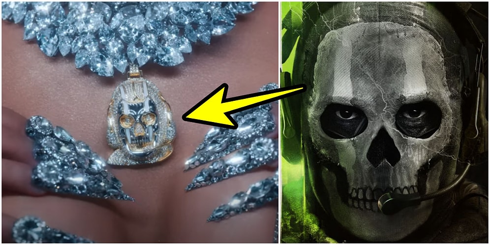 Cardi B'nin Yeni Klibinde Taktığı Pırlanta Ghost Kolyesi Call of Duty Hayranlarının Dikkatinden Kaçmadı