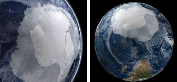 7. İddia: Antartika kıtası uzaydan bu şekilde görünüyor.