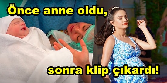 Aynı Gün Hem Klip Çıkarttı Hem Anne Oldu! Ünlü TikTok Fenomeni Ece Ronay Oğlu Miran'ı Kucağına Aldı!