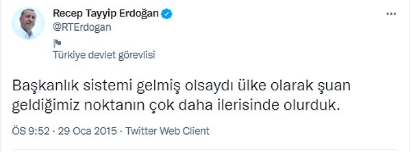 2015 yılına geldiğimizde ise henüz sistem değişikliği yaşanmamış ama çabaları görülüyor.