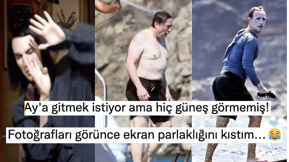 Elon Musk'ın Vampir Beyazı Teniyle Verdiği Birbirinden Komik Mykonos Pozları Goygoycuların Eline Düştü!
