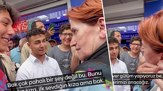 Akşener Küpesini Çıkarıp Gence Verdi: 'Bunu Sevdiğin İlk Kıza Ver Olur mu?'