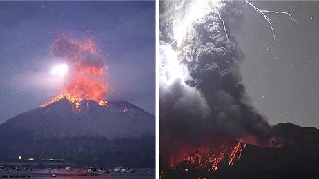 Dünyanın En Tehlikeli Yanardağları Arasında Yer Alan Japonya'daki Sakurajima Faaliyete Geçti...