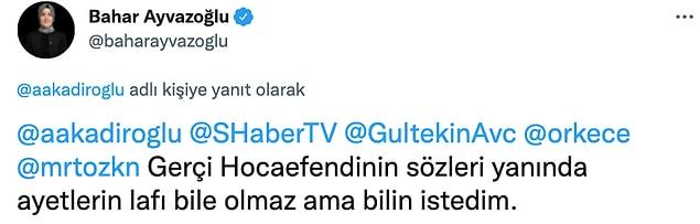 Ayvazoğlu'nun FETÖ firarilerinden Abdullah Abdulkadiroğlu'na Twitter'da cevap verdiği görüldü.