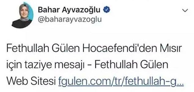 Ayvazoğlu'nun terör örgütü lideri Gülen'in ifadelerini paylaştığı diğer tweet ise şöyle 👇