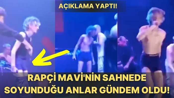 Rapçi Mavi'nin Pantolonunu Çıkartıp İç Çamaşırı ile Devam Ettiği Bi' Acayip Sahne Performansı Gündem Oldu