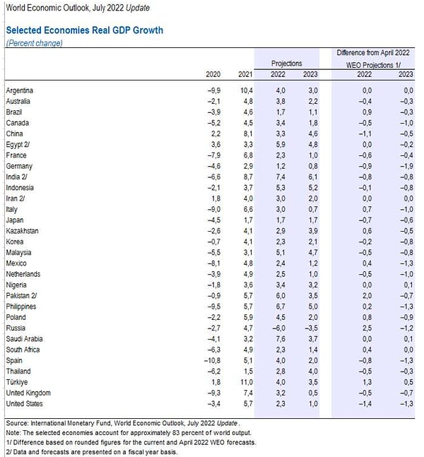 IMF, küresel ekonomi için büyüme tahminlerini düşürürken, Türkiye için 2022 ve 2023 yılı büyüme tahminlerini yükseltti.