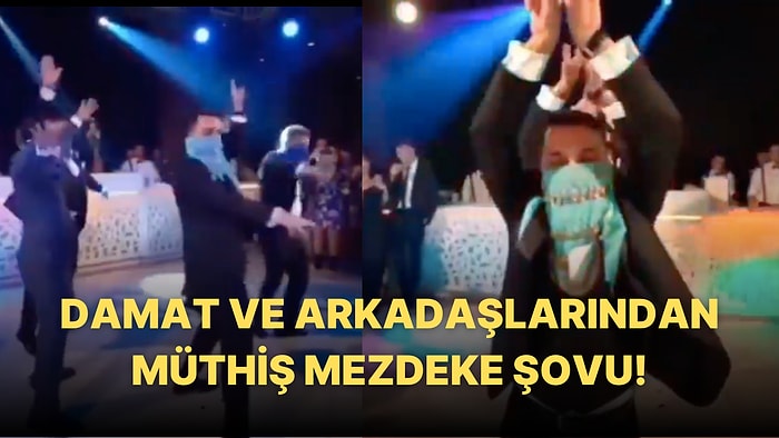 Düğünde Gelinin Karşısına Geçip Mezdeke ile Kurtlarını Döken Damat ve Arkadaşlarının Viral Olan Anları