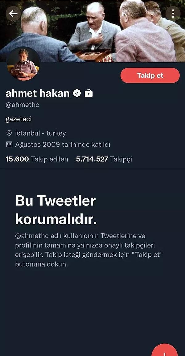Cinsel içerikli video beğenmesinin ardından hesabını gizli duruma alan Ahmet Hakan, kendisini Hürriyet muhabiri Musa Kesler'in aradığını ve durumu haber verdiğini yazdı.