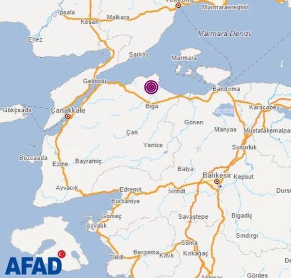 AFAD depremşn büyüklüğünü 3,3 derinliğini 7 km olarak belirtti.