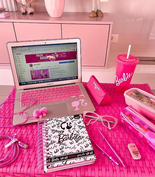 А еще спальня, ванная комната, кухонная техника, вся одежда; все, что может прийти вам в голову, розовое.