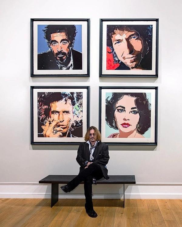 İlk resim çalışmalarıyla sosyal medyada bomba etkisi yaratan ve yetenek abidesi olduğunu bir kez daha kanıtlayan Depp'in resimleri 3.6 milyon dolara alıcı buldu.