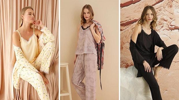 Evde Prenses Gibi Hissetmenizi Sağlayacak En Güzel Sabahlıklı Pijama Takımları