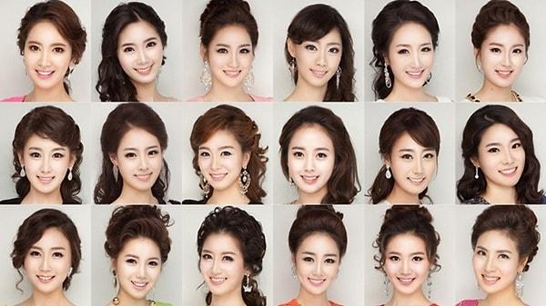 Yıllar önce birbirine tıpatıp benzeyen Kore güzellik yarışması adayları gündem olmuştu.