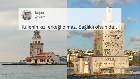 Tadilata Giren Kız Kulesi'nin Örtüsünün Altından Ne Çıkacağını Endişeyle Merak Eden Twitter Kullanıcıları