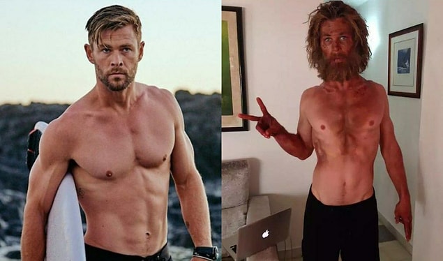 Chris Hemsworth'ün "deniz diyetinde kaybolmak" ile geçiş yapın.
