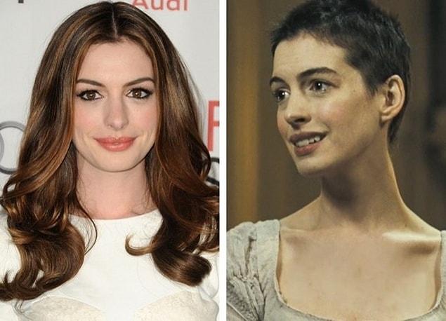 Başarılı oyuncu olan Anne Hathaway, film için güzelim saçlarından vazgeçmişti.