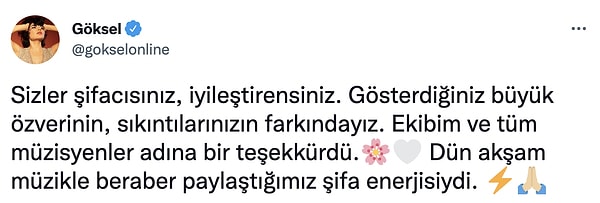 Göksel ise tüm nezaketiyle atılan minnoş tweetlere böyle bir cevap vermiş. ❤️