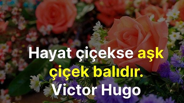 "Hayat çiçekse aşk çiçek balıdır." Victor Hugo