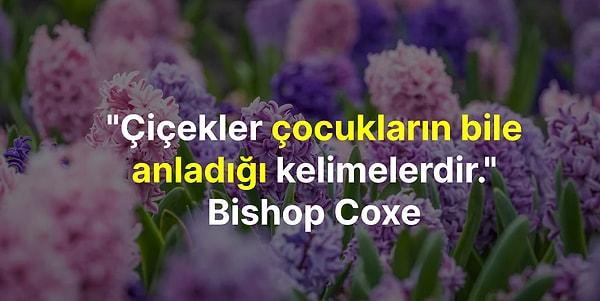 "Çiçekler çocukların bile anladığı kelimelerdir."  Bishop Coxe