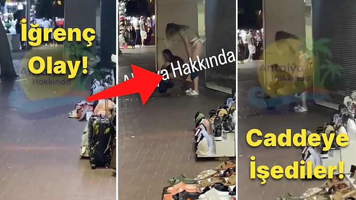 Alanya'da Turist Oldukları İddia Edilen 2 Kadın Caddenin Ortasına İşedi!