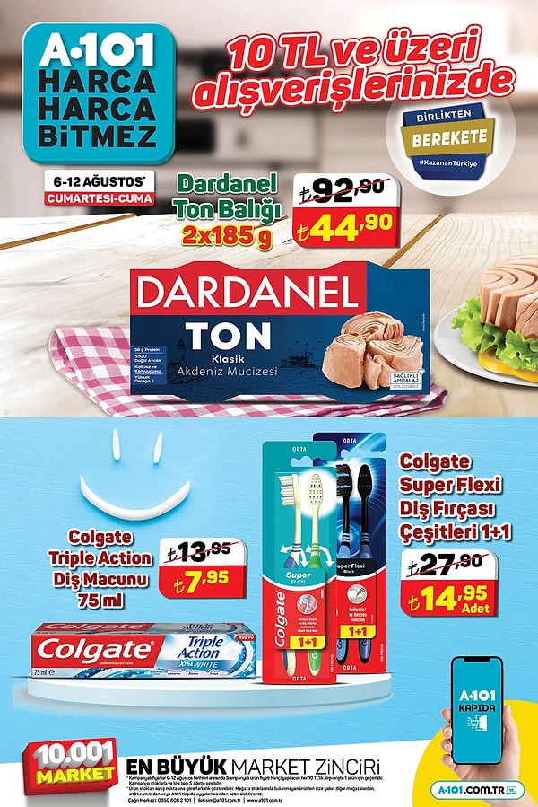 10 TL ve üzeri alışverişlerinizde geçerli olacak indirimler;