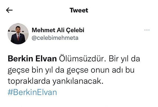 Mehmet Ali Çelebi, eski tweetlerini silmeye başladı. İlk sildiği tweet ise "Berkin Elvan Ölümsüzdür" yazdığı tweet oldu.