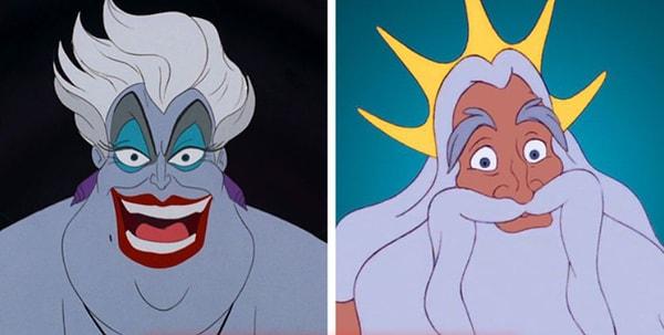 1. Küçük Deniz Kızı'nda Ursula, Ariel'in işlerini zorlaştıran kötü deniz cadısıydı. Aynı zamanda Ursula Kral Triton'un da kız kardeşiydi.
