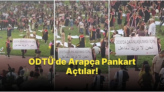 ODTÜ Havacılık ve Uzay Mühendisliği Öğrencileri '2030'da da Anlaşılması İçin' Diyerek Arapça Pankart Açtı