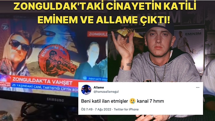 Kanal 7 Sunduğu Cinayet Haberinde Katil Zanlısı Olarak Rapçi Allame ve Eminem'in Fotoğraflarını Kullandı!