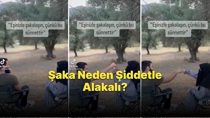 'Eşinizle Şakalaşın, Çünkü Bu Sünnettir' Diyen Adamın Eşine Yumruk Atma Şakası Yapması Tepki Çekti