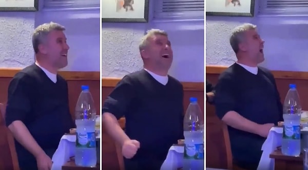 Metin Şentürk'e aşırı benzeyen ve isminin Levent olduğu iddia edilen bir kişi, 'Doymadım, Doyamadım' şarkısını söylerken Metin Şentürk taklidi yapıyor.