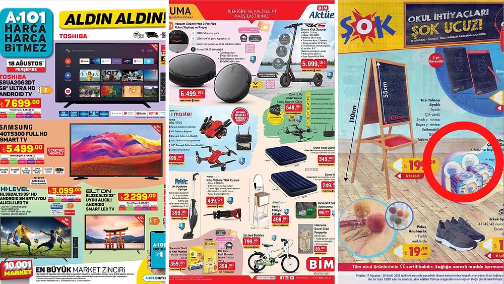 İndirim Günleri Başlıyor! 15 - 21 Ağustos Haftasında A101, BİM ve ŞOK Aktüel Ürünler Listesinde Neler Var?