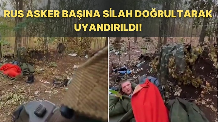 Rus Askerinin Korku Dolu Anları: Ukraynalı Asker Tarafından Başına Silah Doğrultarak Uyandırıldı!