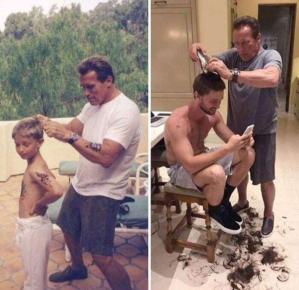 27. Arnold Schwarzenegger ve oğlu. Bazı şeyler değişmez...