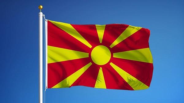 13. Görseldeki Makedonya bayrağıdır.