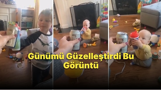 Cheers Yapan Annesine Doğru Emekleyerek Gelip Bardağını Tokuşturan Ufaklığın Gözlerden Kalp Fışkırtan Anları