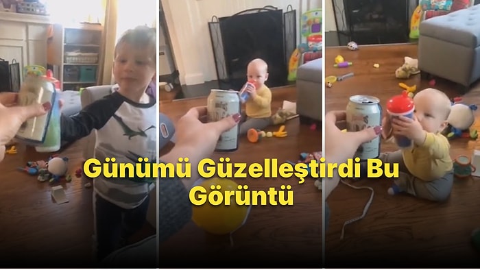 Cheers Yapan Annesine Doğru Emekleyerek Gelip Bardağını Tokuşturan Ufaklığın Gözlerden Kalp Fışkırtan Anları