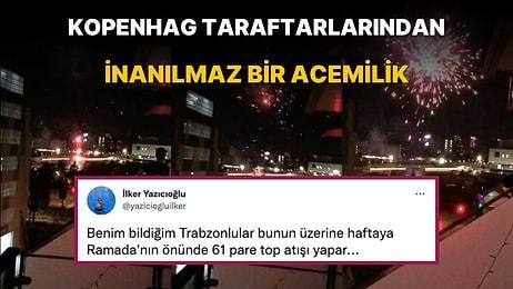 Kopenhag Taraftarlarının Havai Fişekle Trabzonsporluları Rahatsız Etmesi Sosyal Medyanın Gündeminde