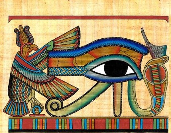 9. Horus'un gözü sembolü, başlangıçta, ülkenin modern vatandaşları tarafından kötülükten korunma olarak değiştirilmeden önce iyi sağlık vaat eden bir işaretti.