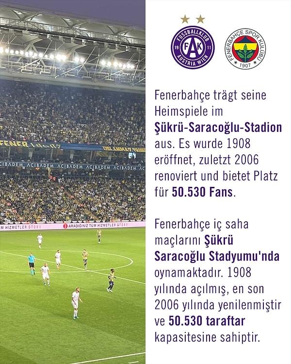 Şükrü Saraçoğlu Stadyumu'nu tanıtan Austria Wien'in 'şampiyonluk' paylaşımı ise çok konuşuldu.